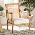 Fabric Traditional Studio Garridan French Accent Baxton Finished Honey Oak and Chair Beige Wood