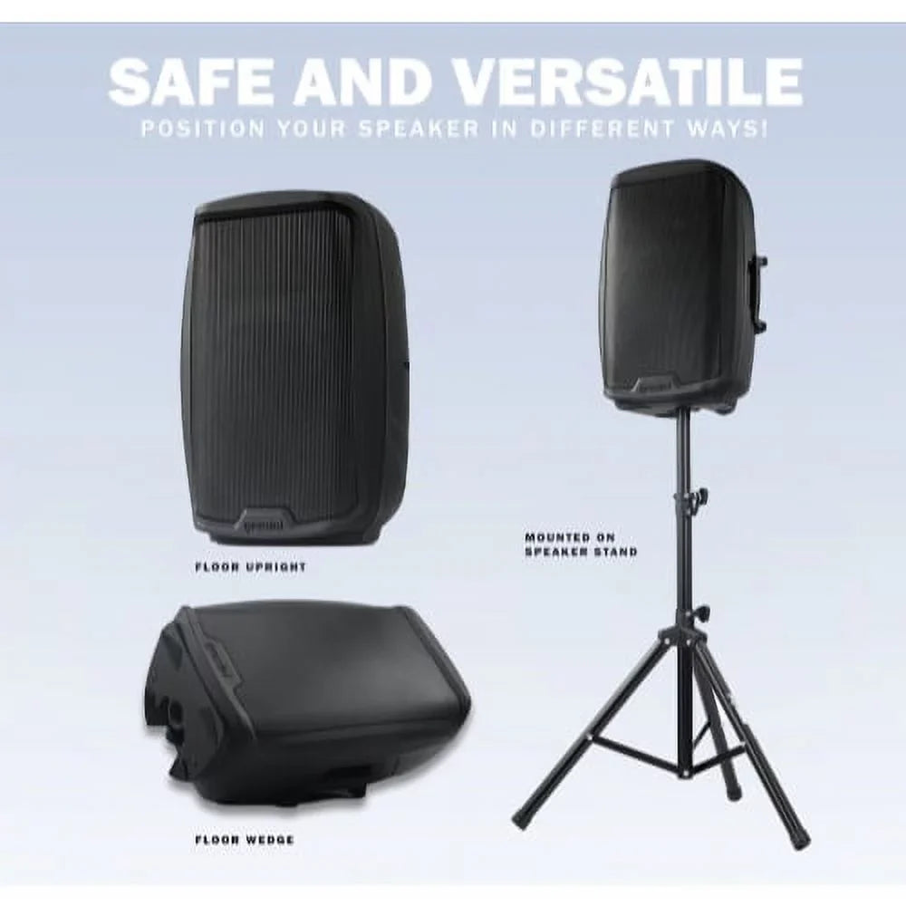 Active 15" PA Speakers Watts System Sound AS-2115BT Pro 2000 DJ Audio Bluetooth Gemini Inch