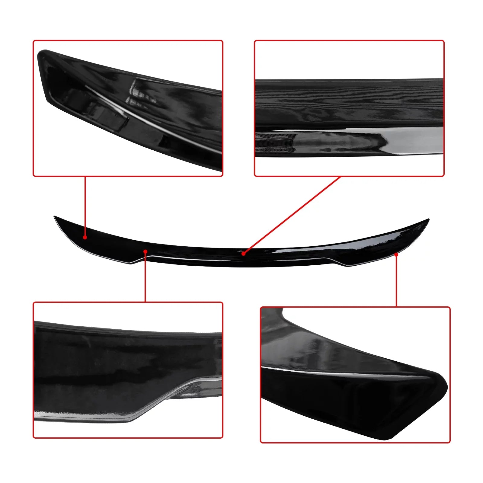 11th NINTE ABS Wing Trunk 2022-2023 Spoiler Civic Rear Honda Tail Black Gloss for Hatchback