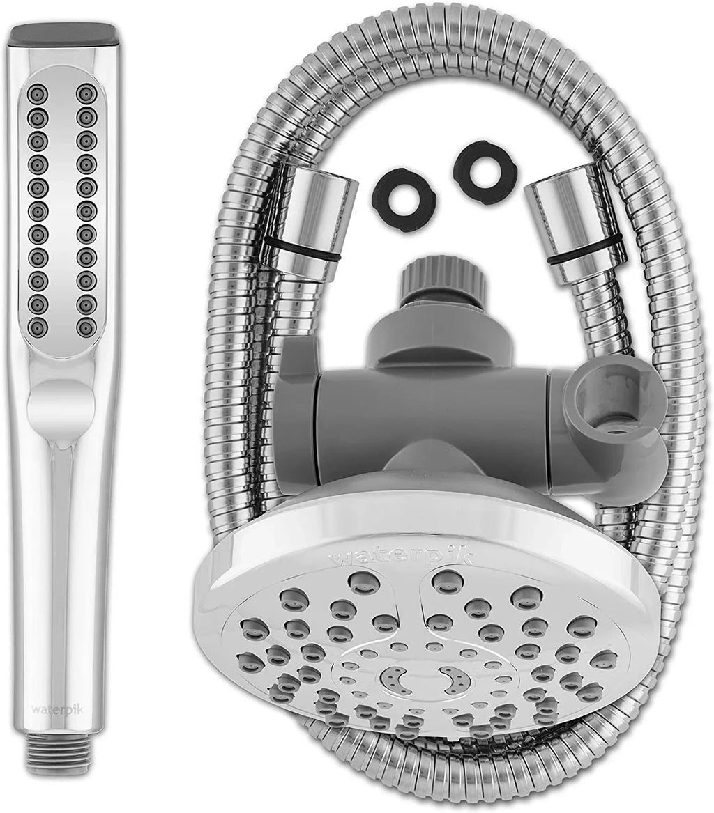 Shower Waterpik Chrome, Spa Massage, Combo with PowerWand XIB-633E-SBX-183ME PowerPulse