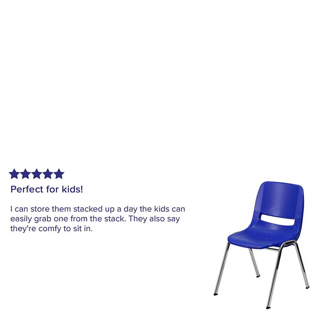 Furniture Kid's HERCULES [RUT-14-NVY-CHR-GG] with Seat Navy Series Flash lb. 14" and Chair Frame 440 Chrome Capacity Stack Shell Ergonomic Height