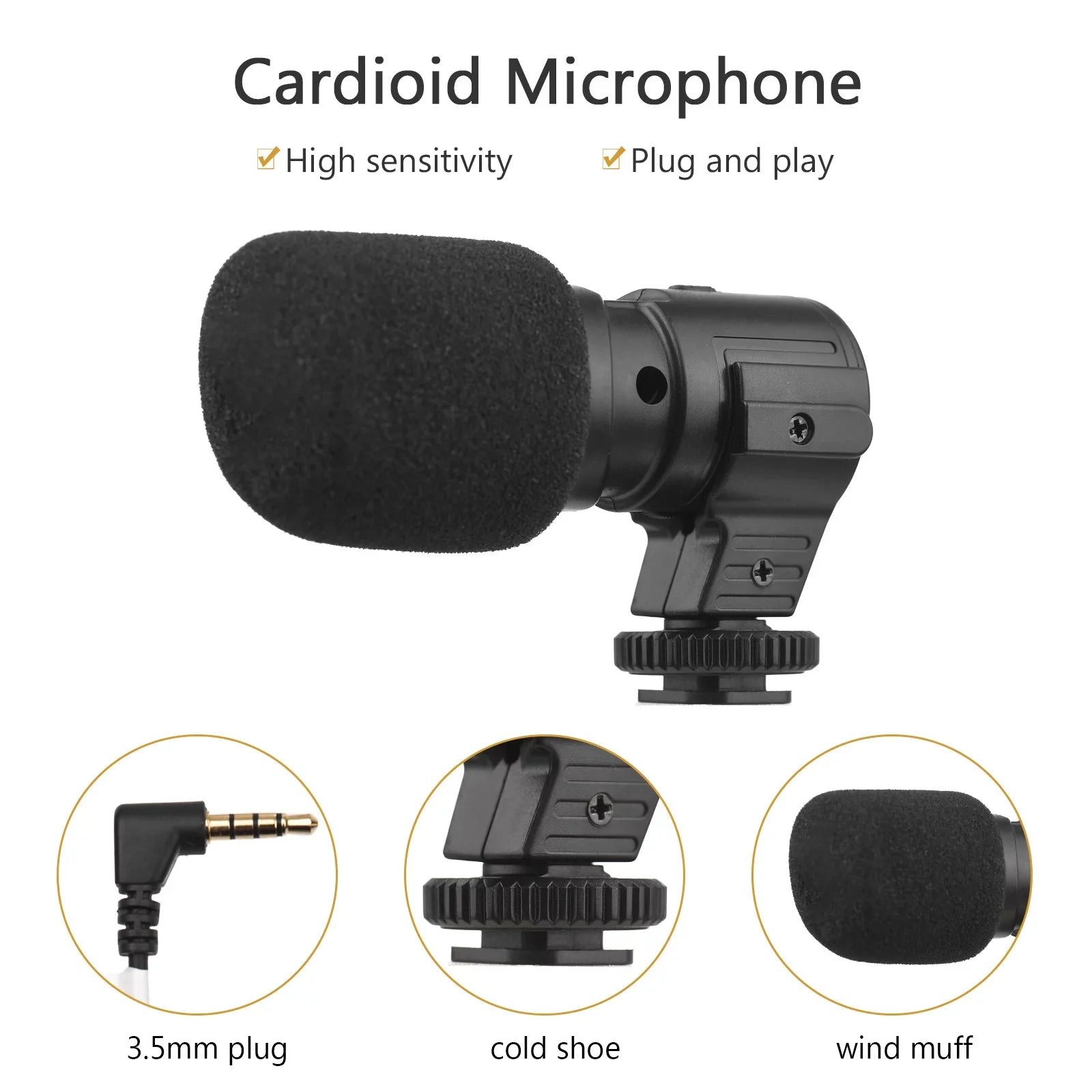 Clip, Microphone, with Light, for Production, Recording, Video - Smartphone Remote Microfilm LED Streaming Vlogging 53-Inch Tripod and and Live Control Includes Kit