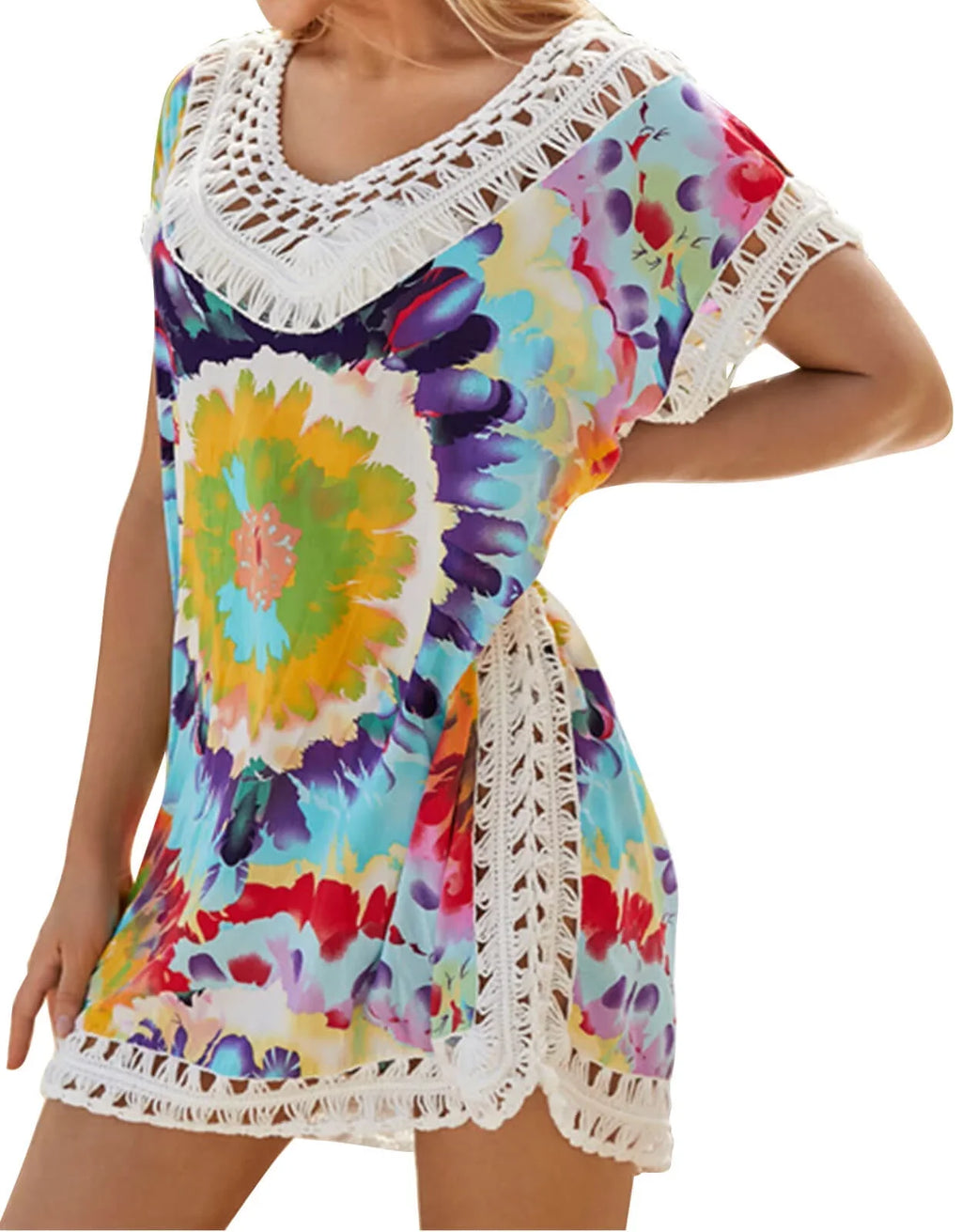 Suit Cover Coverup Bathing Hollow ups Plus Size Floral Swimwear Dress Coverups Out Print Bikini Beach Swimsuit