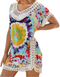 Suit Cover Coverup Bathing Hollow ups Plus Size Floral Swimwear Dress Coverups Out Print Bikini Beach Swimsuit