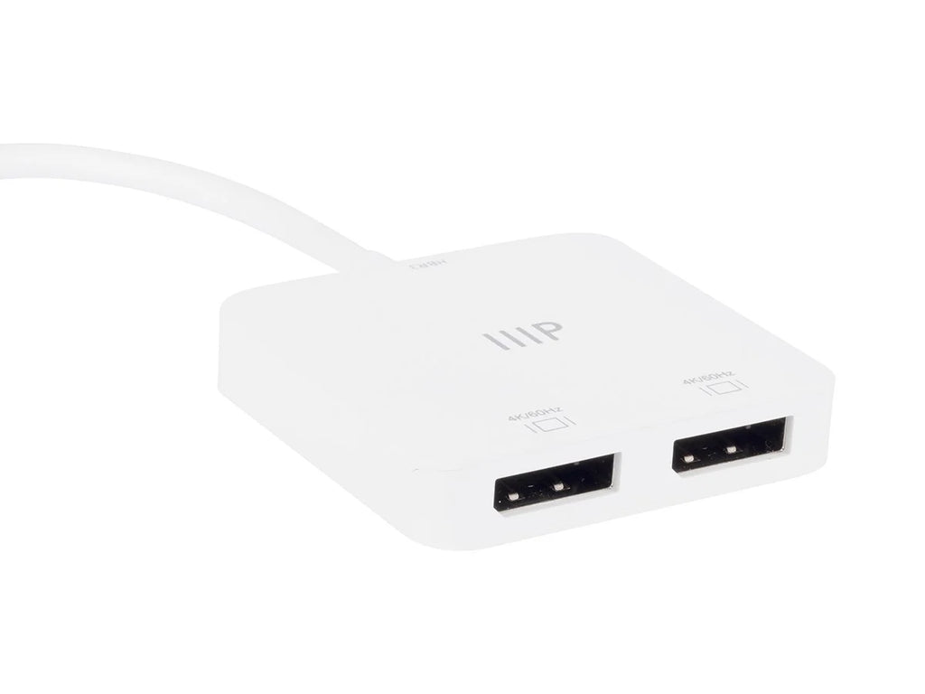 with with Thunderbolt 3 to Compatible Devices 4K@60Hz) Dual 4K USB-C DisplayPort Windows (Dual and Adapter MacOS Monoprice
