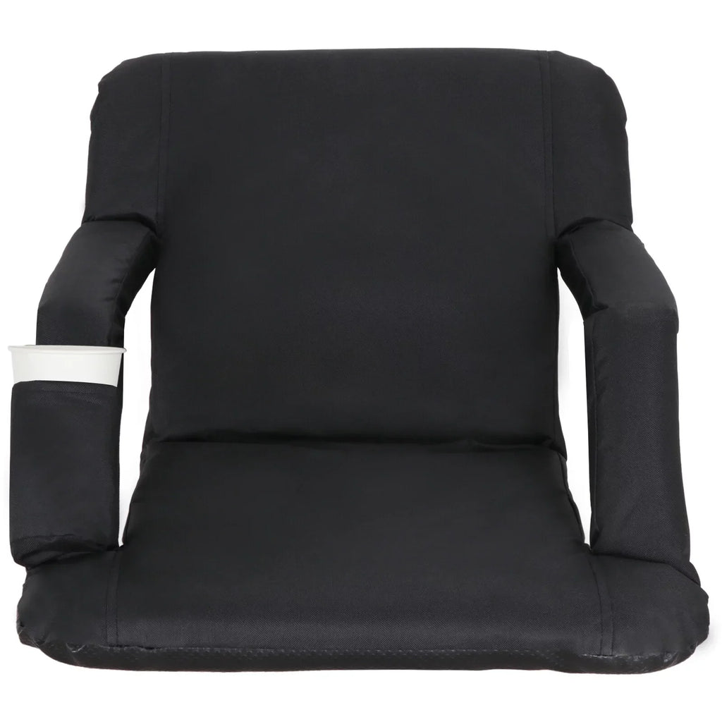 Black ZenSports Bleacher Portable for Positions Reclining Stadium 2PCS 6 Chair Seat
