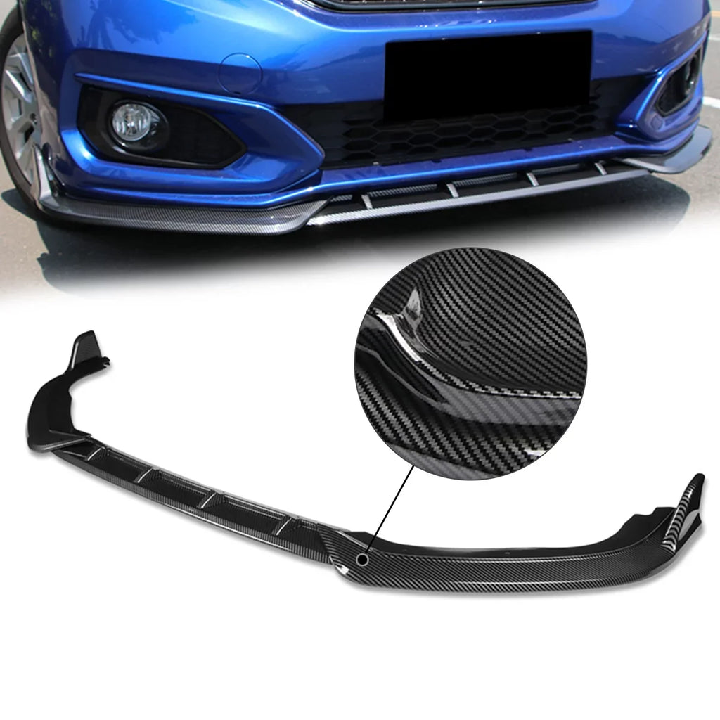Bumper 19 Fiber 2020 Fit w/Vertical Stabilizers to 20 Honda Lips Carbon 2-PU-685-PCF DNA For 2018 Front Guard Motoring Kit Look Body 3Pcs