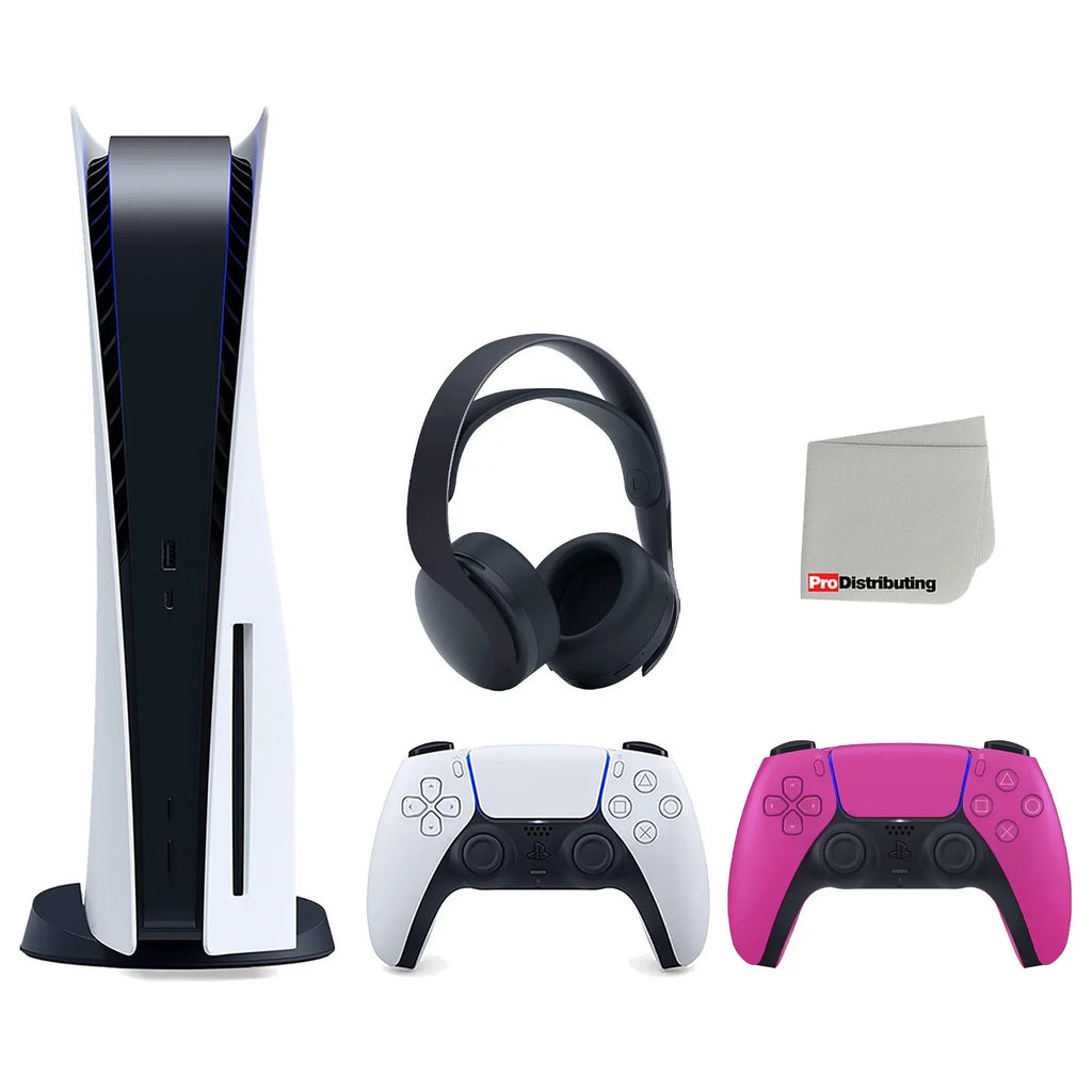 Cloth Version with Pink Extra and Sony with Black Bundle Disc Playstation Console Headset PULSE Controller Cleaning 3D 5
