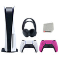 Cloth Version with Pink Extra and Sony with Black Bundle Disc Playstation Console Headset PULSE Controller Cleaning 3D 5