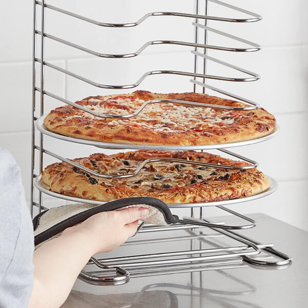 for Bakeware Pizza Rim- Pizza Tray Kitchen Round & Home Pizza 13” Pizzeria Pan Wide Baking Tray TrueCraftware- Restaurants Round Baking Tray Pan Aluminum 3 Set of Tray