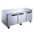 Undercounter Refrigerator in Steel 3-Door DUC72R Commercial Stainless