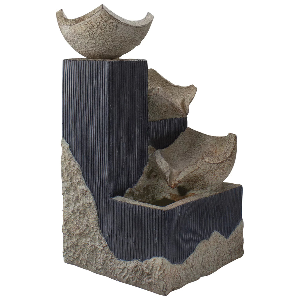 Bowl Outdoor LED Fountain 3-Tier Northlight Lighted 21" Water Cascading