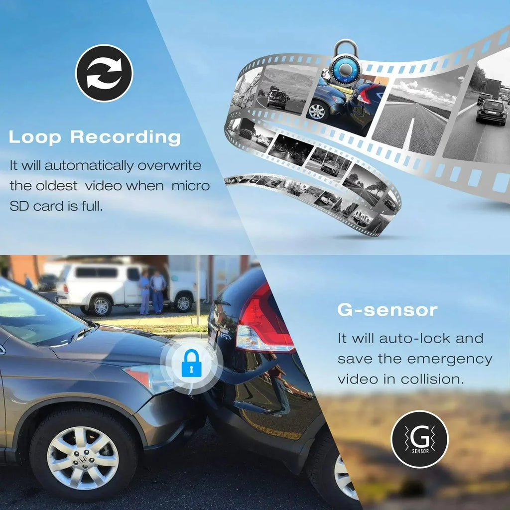 Rear Parking Mirror Touch Loop Monitor, Recording Dual Car Full IPS Screen View Backup Dashcam inch Bileeko Lens Camera, 10