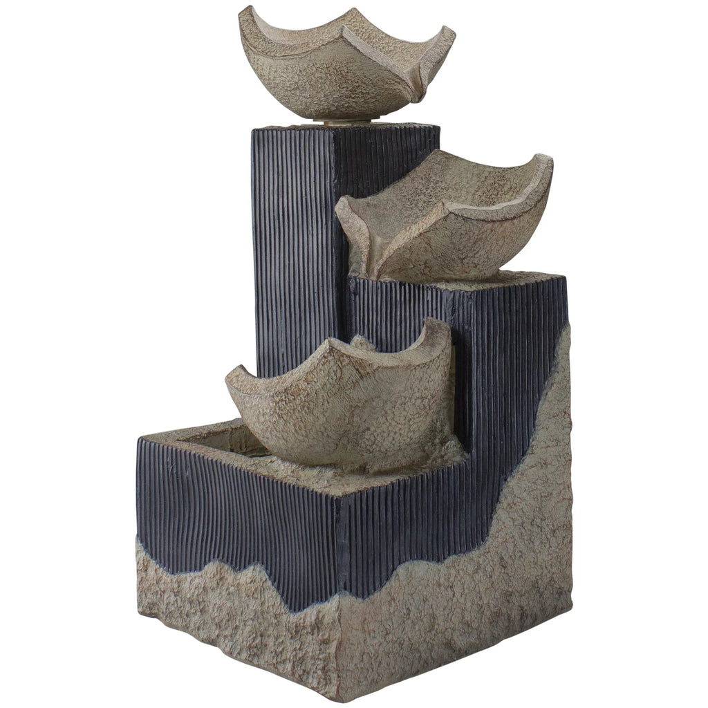 Bowl Outdoor LED Fountain 3-Tier Northlight Lighted 21" Water Cascading