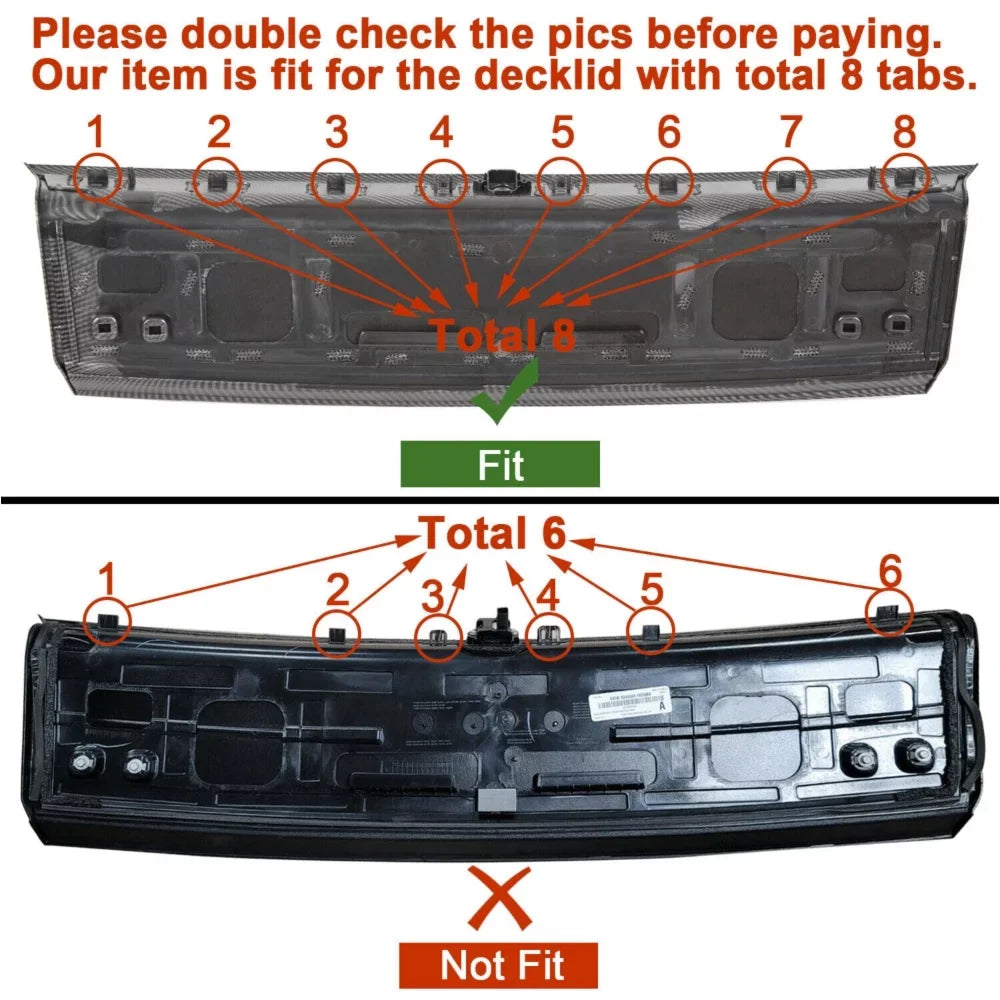 Carbon Cover Decklid Trunk Rear Ford Print Mustang Panel Gt 2015-2021 For Fiber