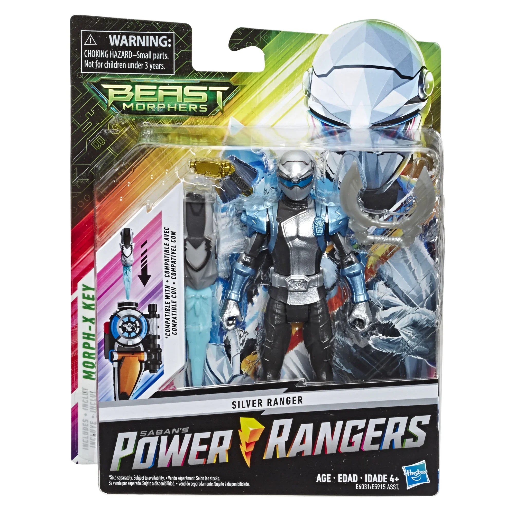 Figure Power Includes Toy, Action Accessories 6-inch Ranger Beast Rangers Morphers Silver