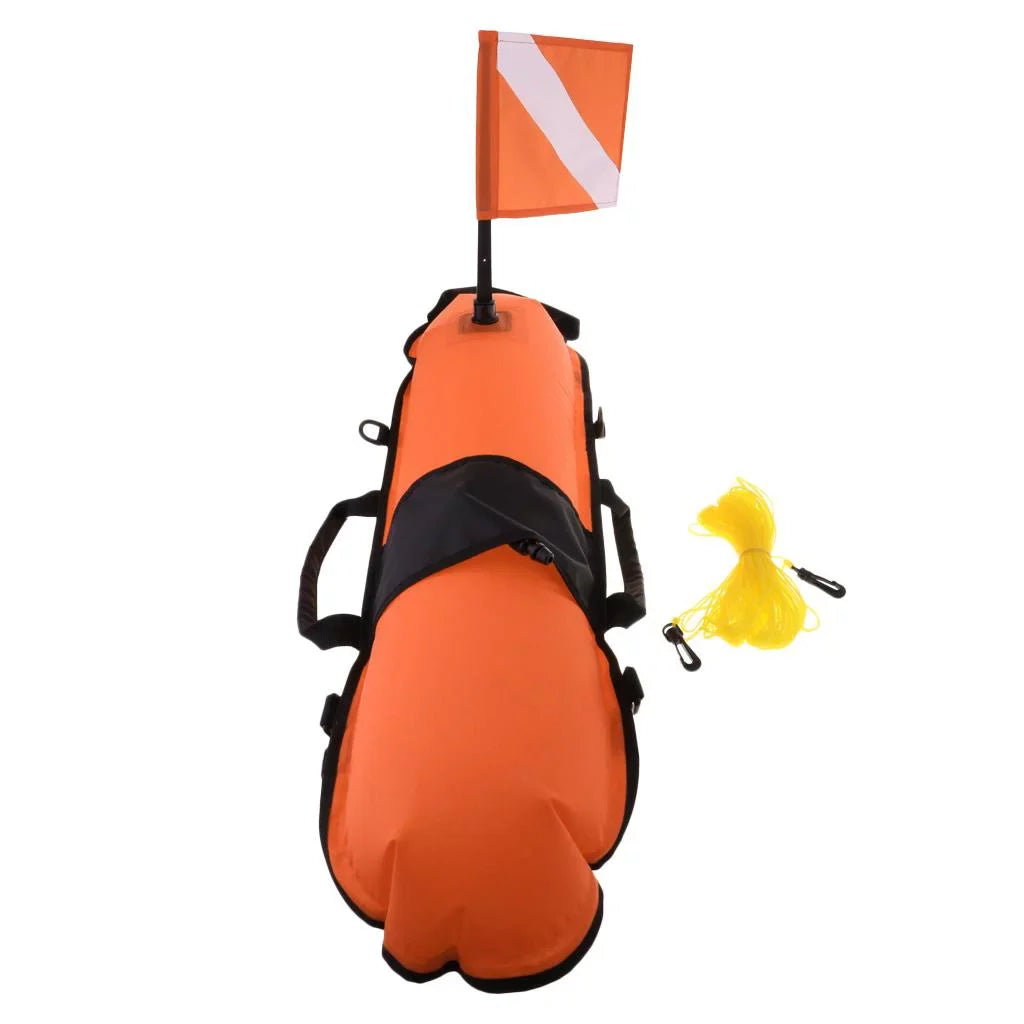 Oral Buoy 20m Float Diver Snorkeling, Diving , Flag, D-, Inflator High with Safety Scuba Freediving Visible Spearfishing,