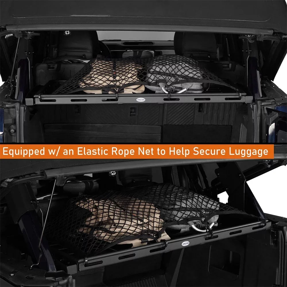 Fit Rack Bronco Basket Box Luggage Rear Black Road Cargo 2021-2023 Ford Hooke 4-Door