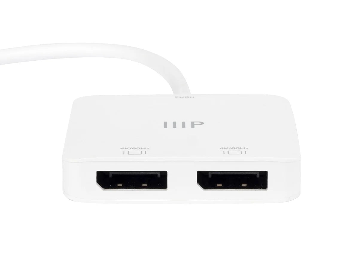 with with Thunderbolt 3 to Compatible Devices 4K@60Hz) Dual 4K USB-C DisplayPort Windows (Dual and Adapter MacOS Monoprice