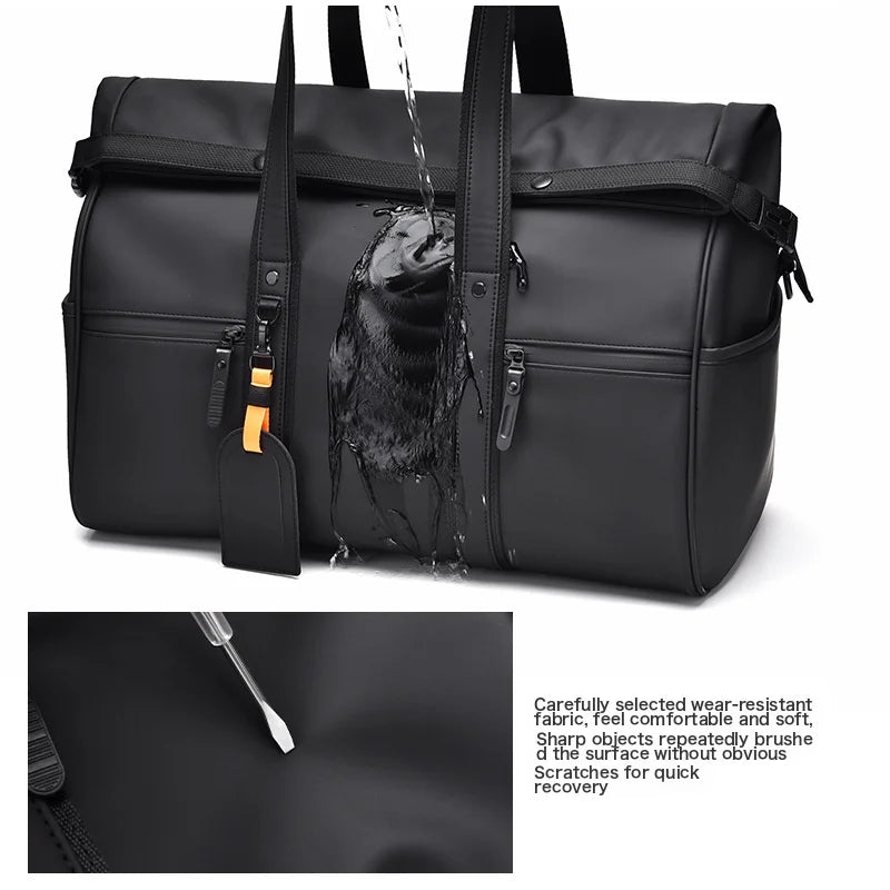 Business Bag Women'S Bag Dry Wet Trip Leather Waterproof Luggage And Feel Sports Bag And Large Separation Capacity Travel Handbag And Fitness Men'S