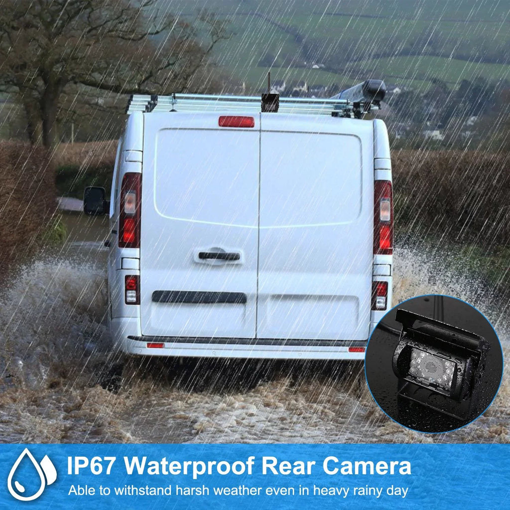 2.4G System Signal IP67 Van with Reverse Trunk SUV Vehicle Car Waterproof Car Screen Kit System Wireless View Parking Rear Backup Night 7In Camera for Vision Stable Monitor iMounTEK