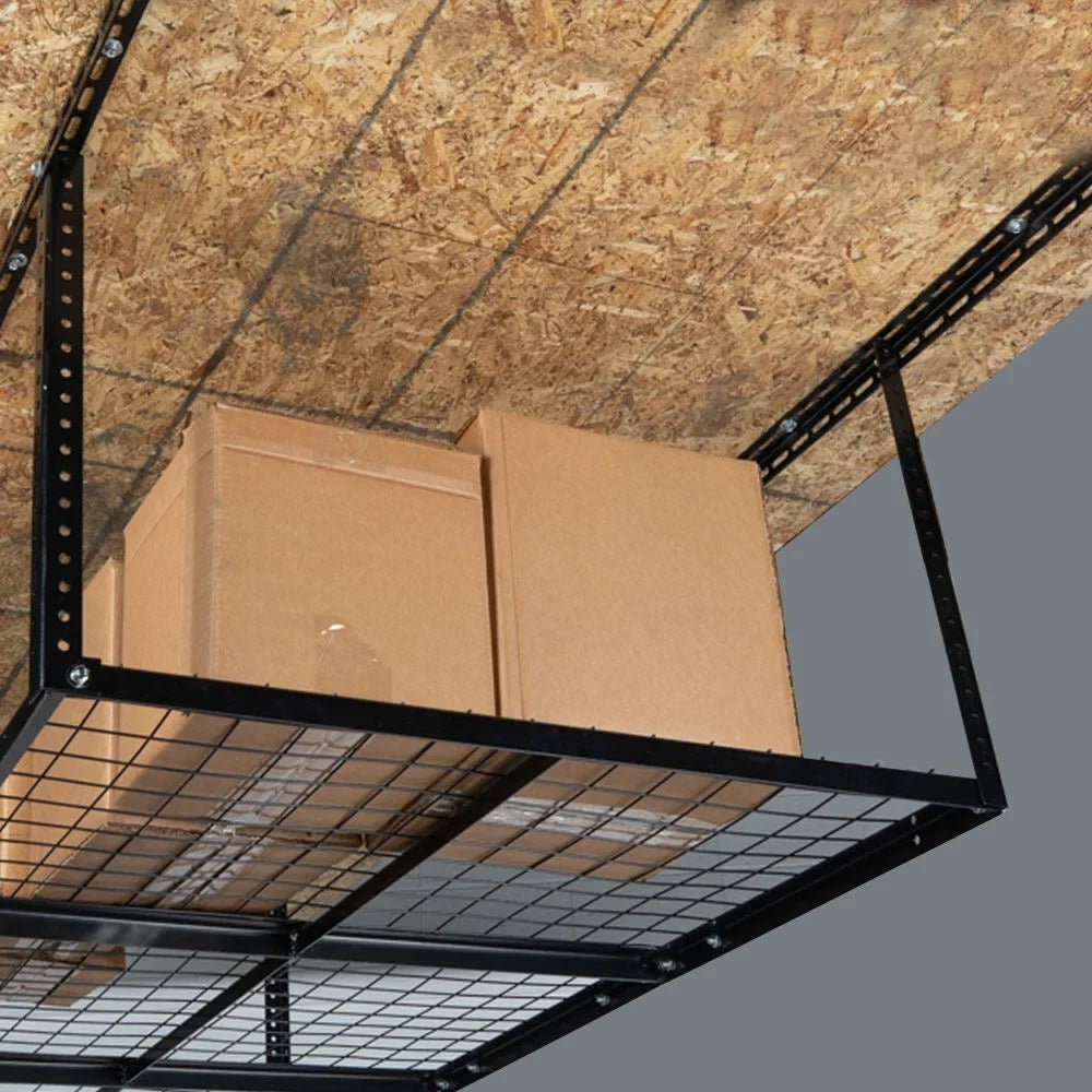 LB Overhead Loading Equipment Bikes Mount Rack, Wire Garage x 4' to Storage Height, 6' System, Storage 41" for Capacity, Organization Adjustable with 20" Ceiling Grid Bins Titan Attachments Metal 500