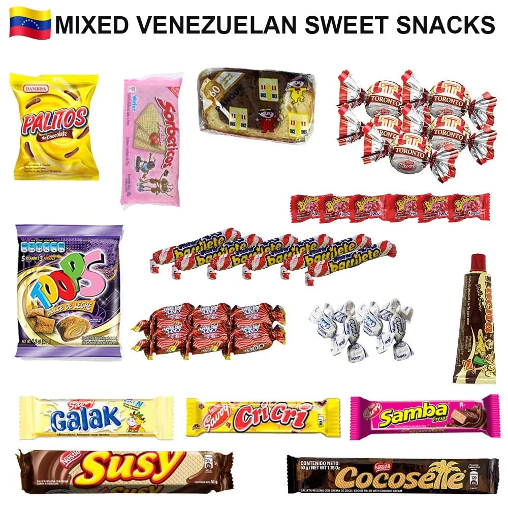 Crate Pack Candies Snacks Box Gift & Sweet SABOR Mix Toronto Cookies, LATIN Chips Food Assorted Venezuela Susy Chocolate Variety Cocosette