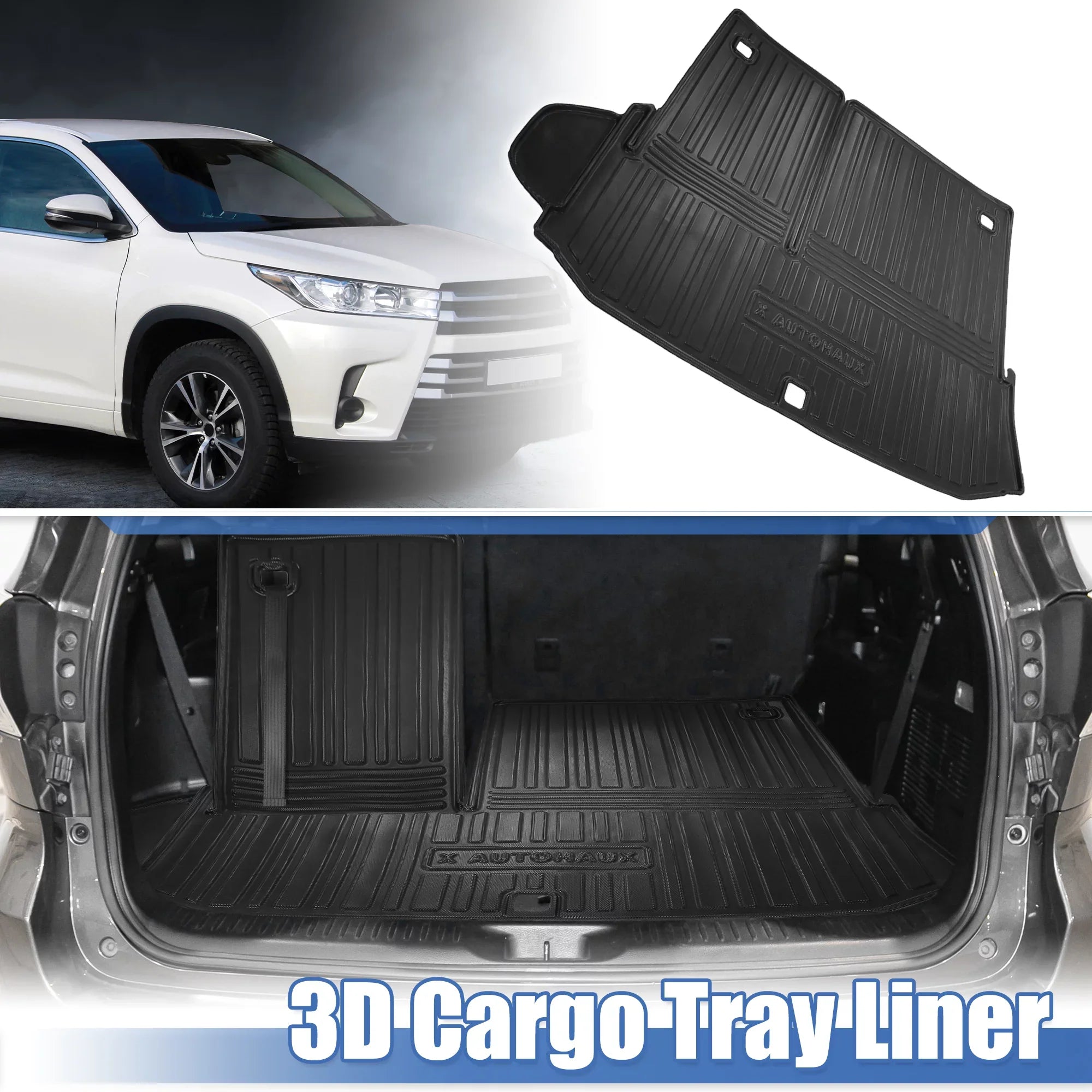 2022 Trunk Toyota Trunk Cargo for Highlander Protector 2021 Tray Cargo Floor Liner 2020 Unique Cargo Waterproof Bargains Mat Rear
