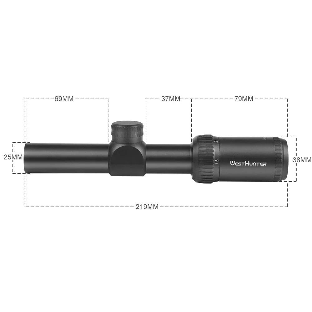 Clear View 1.5-5X20 Scope Rings Sights,11mm Dovetail Compact Hunting HD-C WestHunter SFP