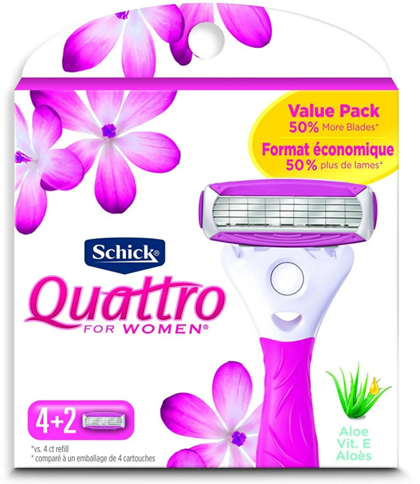 '- 4 for Blade ea Schick Pack Razor Smooth Ultra 6 Women Refills Quattro