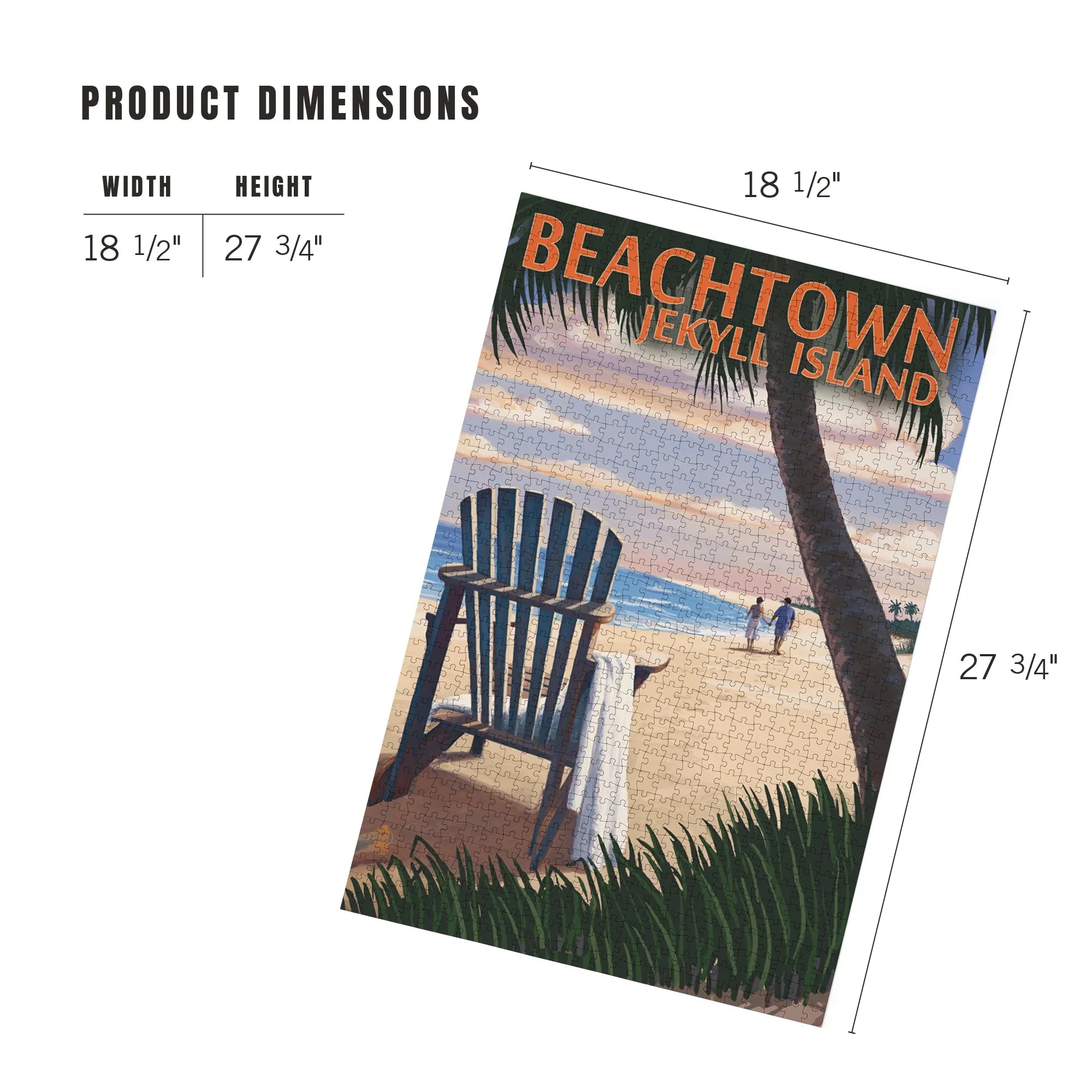Piece Puzzle, on Island, the Jekyll Beachtown, Georgia, Lantern Chair Beach Jigsaw Adirondack 1000 Press
