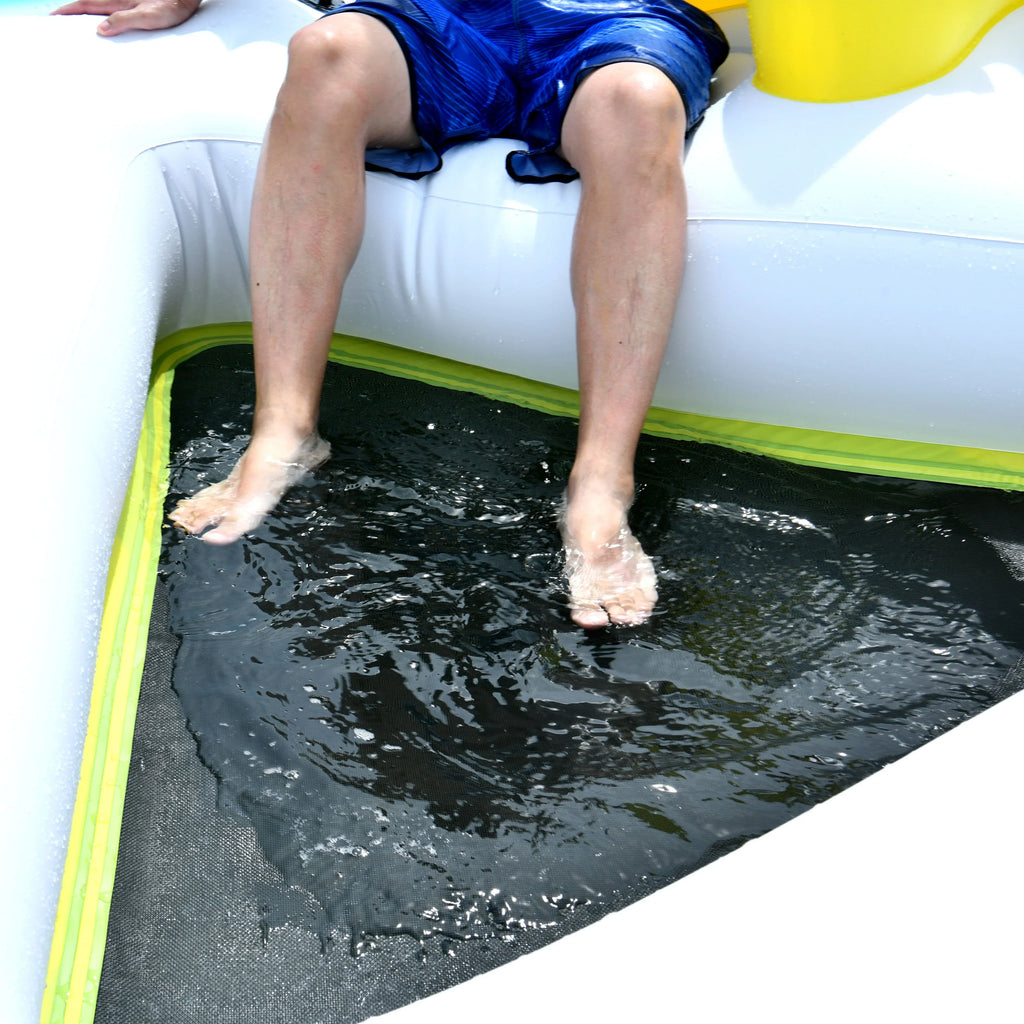 ALEKO IFI6P Island Raft Coolers Floating Person - 6 Holders Lounge with and Cup Inflatable