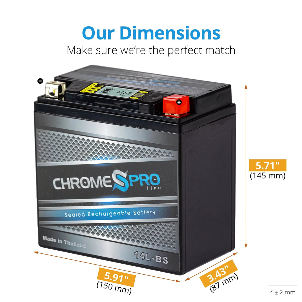 14ah) (ace) Motorcycle Battery Ryker 2021) (2019 Chrome Brp 600cc for Ytx14l-bs Years (14l-bs Battery iGel AGM (can-am) 12volt, - Pro