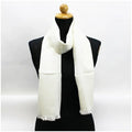 ladies (Good) pattern SALVATORE Gancini Salvatore FERRAGAMO Ferragamo AB rank white stole Pre-Owned silk wool x