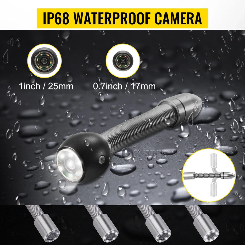 8500MAH Battery, 30M Camera, 98.4 Inspection Lithium Duct TFT Monitor with LCD Pipe Pipeline Camera FT, 4.3 Inch BENTISM Function, DVR LED, 6PCS Camera Camera Sewer Inspection