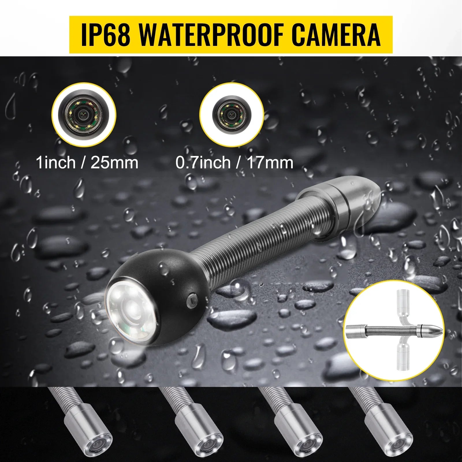 8500MAH Battery, 30M Camera, 98.4 Inspection Lithium Duct TFT Monitor with LCD Pipe Pipeline Camera FT, 4.3 Inch BENTISM Function, DVR LED, 6PCS Camera Camera Sewer Inspection