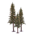 Christmas Natural 6' Incandescent Set, Vickerman Alpine 5' Lights 4' Artificial Tree Clear