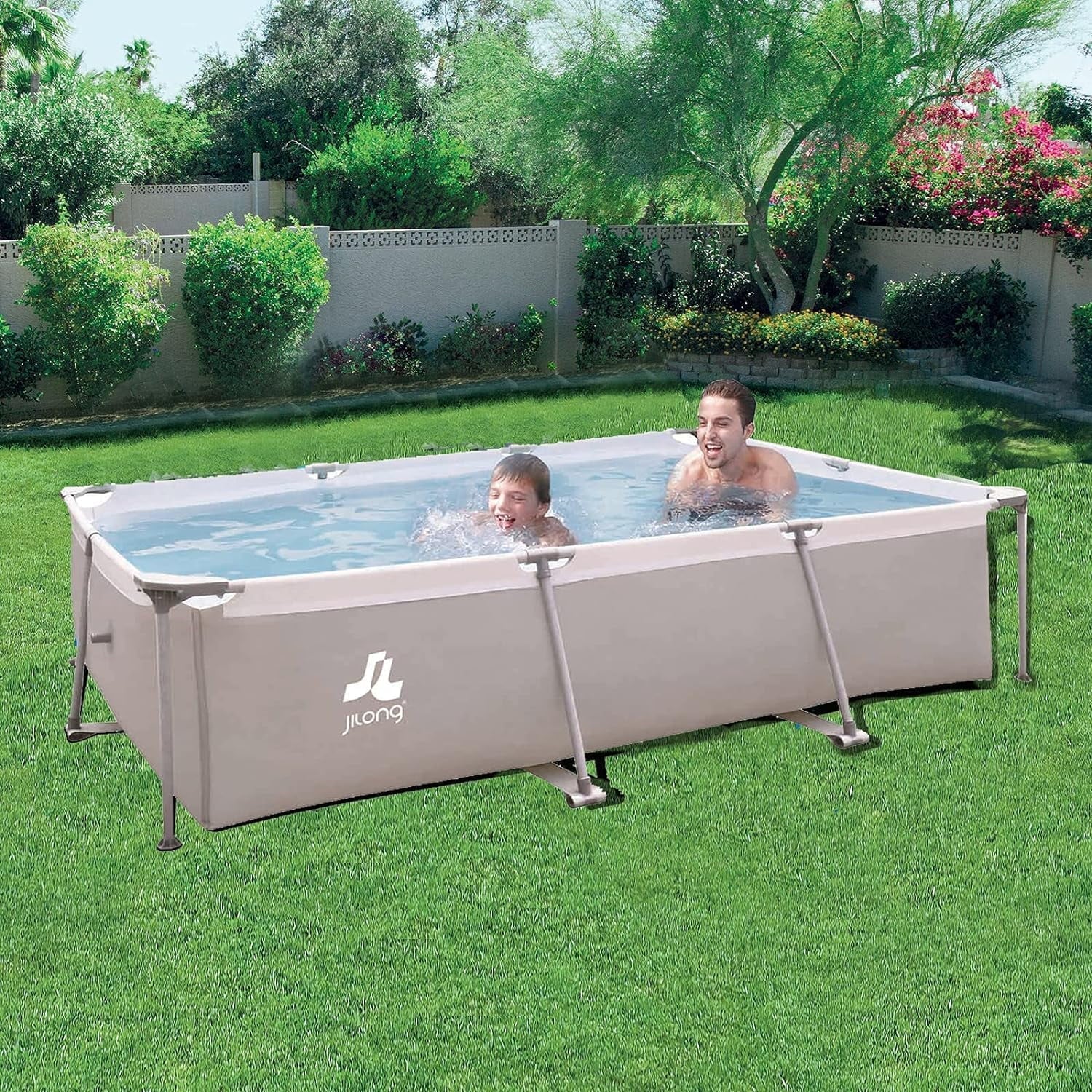10FT for 6.8FT Frame Outraveler Swimming Above Rectangular Swimming Outdoor Family, Steel X Pool Ground Pool