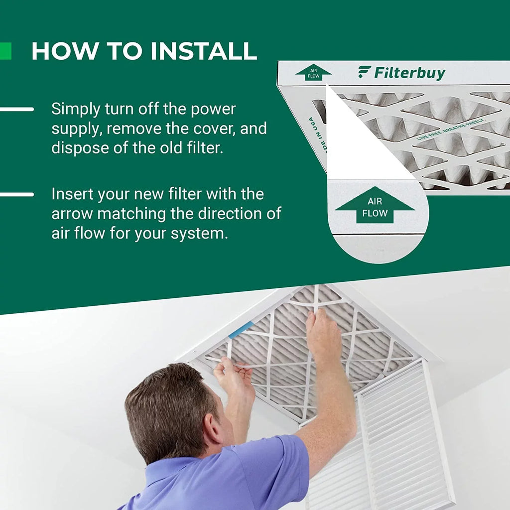 Filters 8 20x25x4 HVAC Filterbuy Pleated AC MERV (12-Pack) Furnace Air