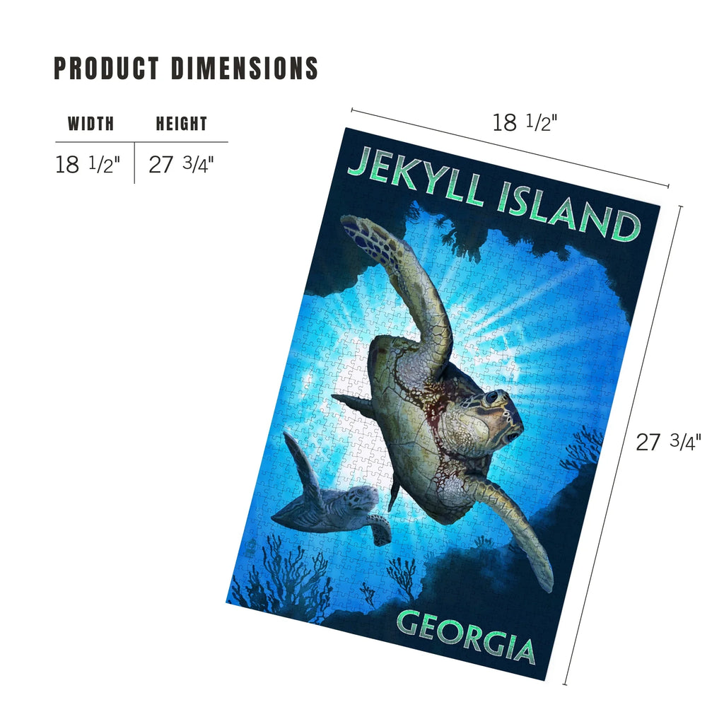 Puzzle, Turtle Jekyll Piece Island, Georgia, Diving Sea Jigsaw Press 1000 Lantern