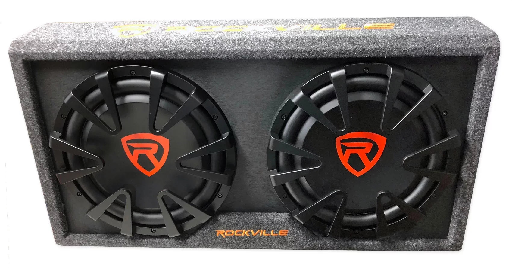 Car RG212CA Kit Vented Powered Rockville 2000w Subwoofer 12 Dual inches Enclosure+Amp