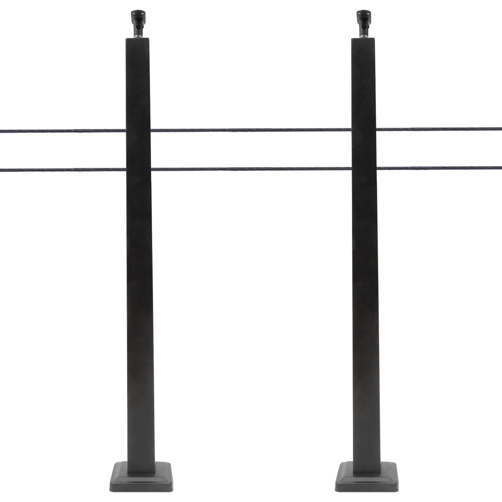 Fence Cable 36''x2''x2'' Railing Post for Square Two Concrete Stainless Cable Sides Wood System Railing Steel Pre-Drilled Post Level Level Deck