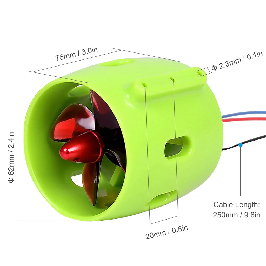 Nest 1000KV Clockwise Underwater OWSOO Drive Engine Motor Waterproof Brushless Ship Electric Bait Boat Motor for 4-Blade with 12-24V with Propellers