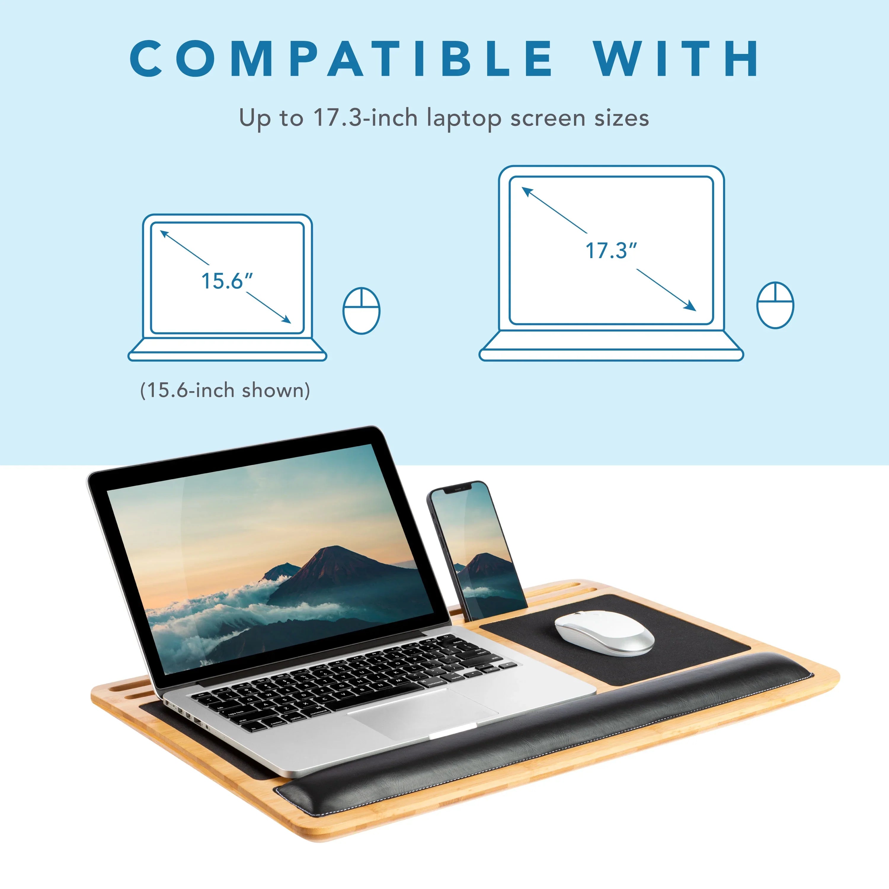 17.3-in to Lap Bamboo Laptop Natural, LapGear Pro up Fits Board,