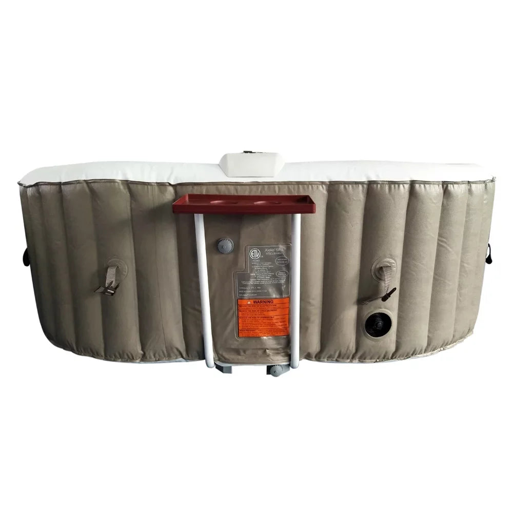 ALEKO Inflatable with Brown Cover Hot Gallon Oval 2 Jetted 145 Person Tub