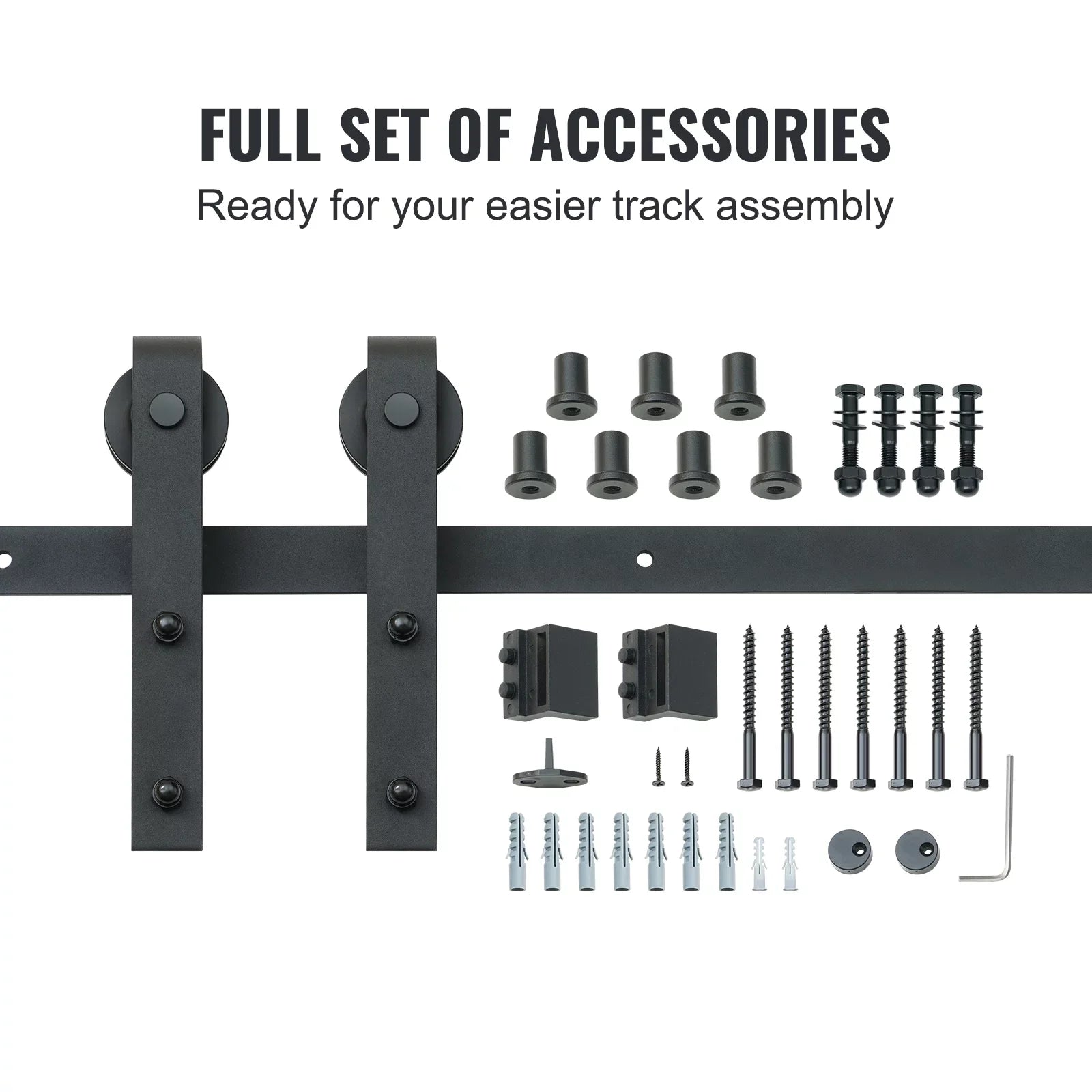 Door Door Hardware Single Track J Sliding 8FT for Hanger BENTISM Barn Kit Closet