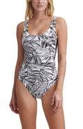 US Printed WHITE Side SOFT 8 Swimsuit, One Piece Mesh DKNY