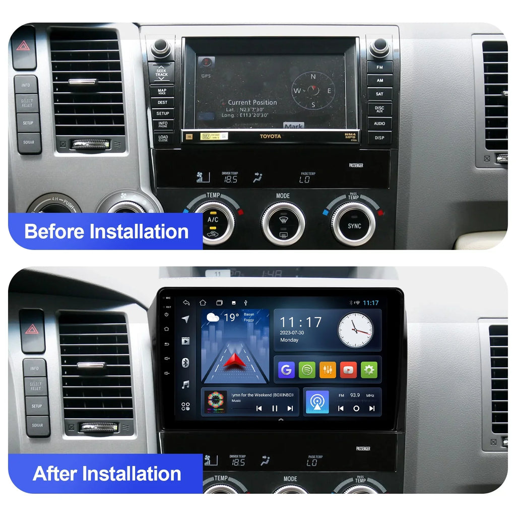 Screen Car Din Tundra Auto IPS Touchscreen Car Android inches Support & 2007-2013 Camera FM GPS Stereo & Sequoia 2008-2018 with Carplay Android Double 2+32G Backup Toyota BT 10 Radio for 10.1 Navi