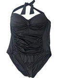 Top Swimming White One Black Halter Claiborne Womens Liz Suit Piece