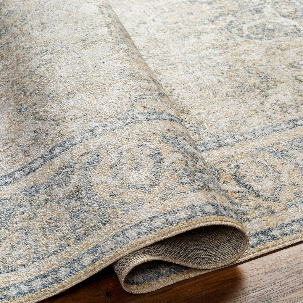 Washable Bedroom 2X3 Carpet East Traditional (2' Blue Living Room, Rugs, For Area Machine Washable) Beige Rug, Light X Kitchen Or 3',